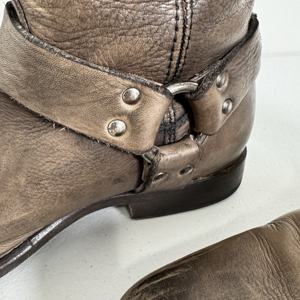 Frye Philip Harness Boots Womens 10B Brown Distressed Leather Riding Western - Picture 7 of 15